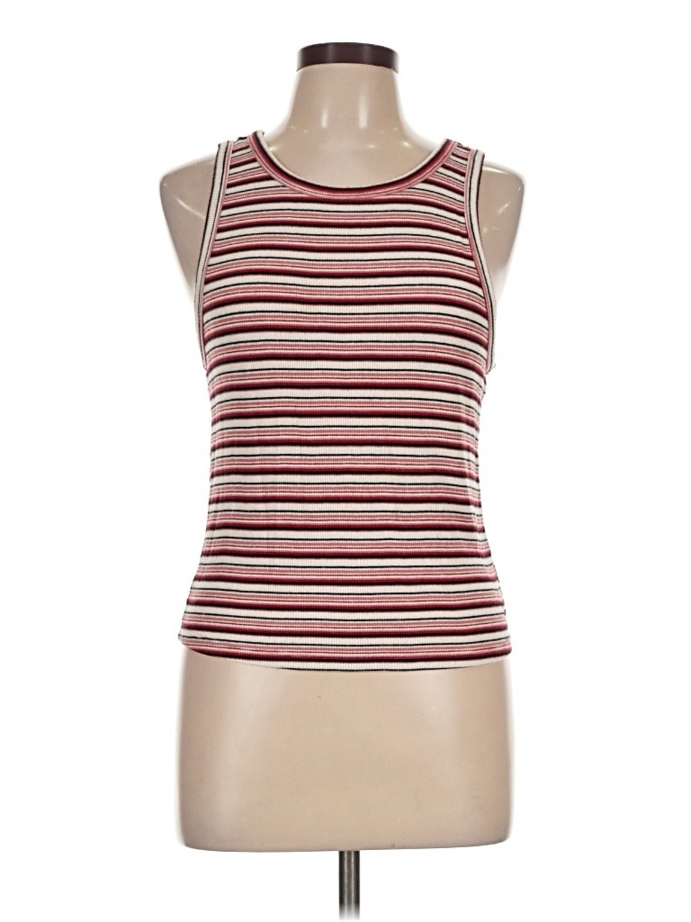 American eagle outfitters Striped Ribbed Tank Top - red & white